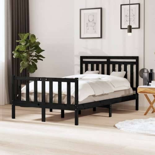 Okvir za krevet crni 120x190 cm masivna borovina mali bračni