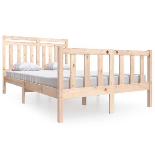 Okvir za krevet od masivnog drva 135 x 190 cm bračni - Prirodna 135 x 190 cm Cijena
