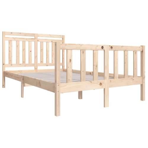 Okvir za krevet od masivnog drva 135 x 190 cm bračni - Prirodna 135 x 190 cm Cijena