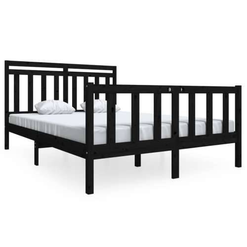 Okvir za krevet od masivnog drva crni 140 x 190 cm - Crna 140 x 190 cm Cijena