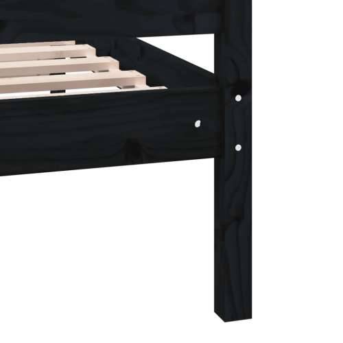 Okvir za krevet od masivnog drva crni 140 x 190 cm - Crna 140 x 190 cm Cijena