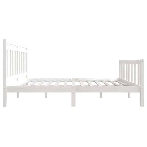 Okvir za krevet od masivnog drva bijeli 120 x 200 cm Cijena