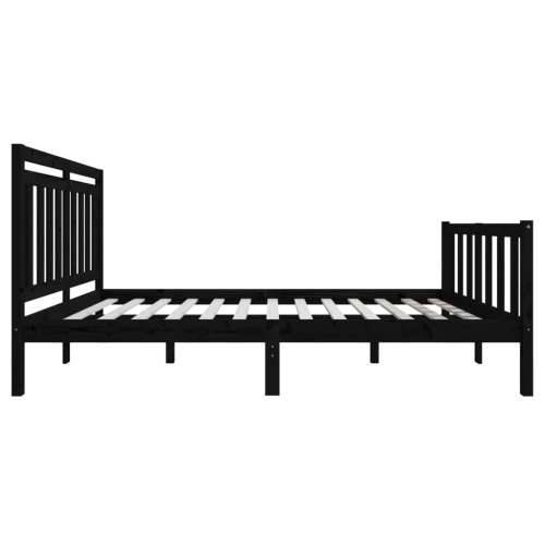 Okvir za krevet od masivnog drva crni 120 x 200 cm Cijena