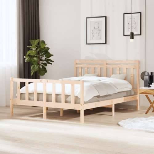 Okvir za krevet od masivnog drva 150x200 cm veliki bračni - Prirodna 150 x 200 cm Cijena