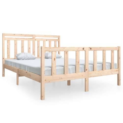 Okvir za krevet od masivnog drva 150x200 cm veliki bračni - Prirodna 150 x 200 cm Cijena