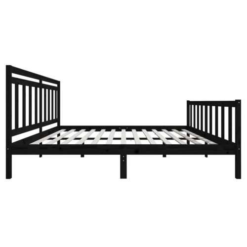 Okvir za krevet od masivnog drva crni 180 x 200 cm bračni Cijena