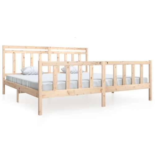 Okvir za krevet od masivnog drva 200 x 200 cm Prirodna 200 x 200 cm Cijena