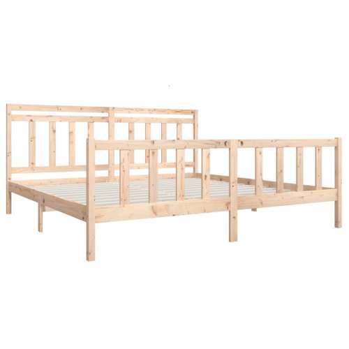 Okvir za krevet od masivnog drva 200 x 200 cm Prirodna 200 x 200 cm Cijena
