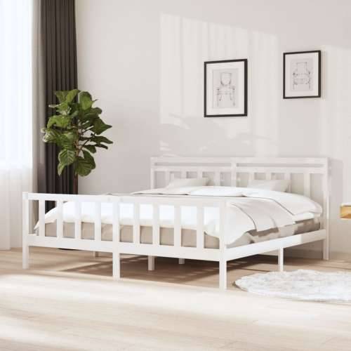 Okvir za krevet od masivnog drva bijeli 200 x 200 cm - Bijela 200 x 200 cm Cijena