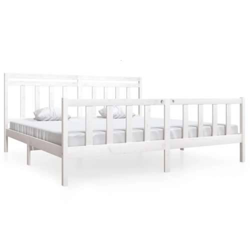 Okvir za krevet od masivnog drva bijeli 200 x 200 cm - Bijela 200 x 200 cm Cijena