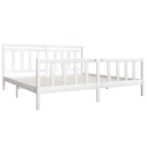 Okvir za krevet od masivnog drva bijeli 200 x 200 cm - Bijela 200 x 200 cm Cijena