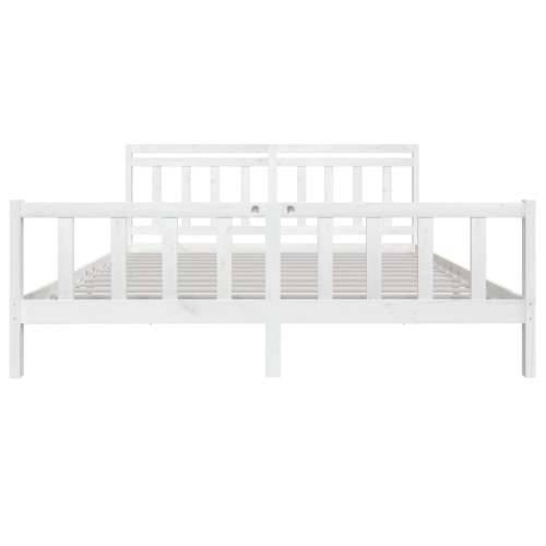 Okvir za krevet od masivnog drva bijeli 200 x 200 cm - Bijela 200 x 200 cm Cijena