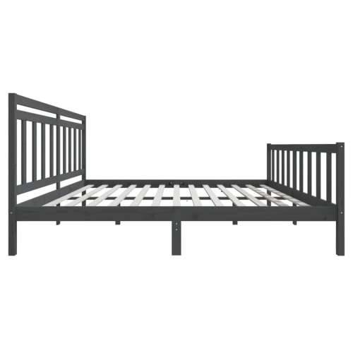 Okvir za krevet od masivnog drva sivi 200 x 200 cm - Siva 200 x 200 cm Cijena