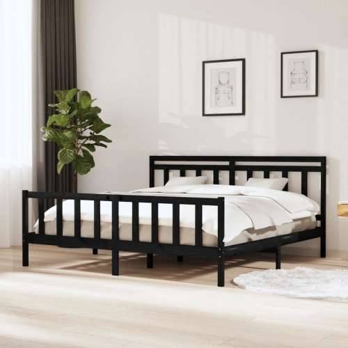 Okvir za krevet od masivnog drva crni 200 x 200 cm - Crna 200 x 200 cm Cijena