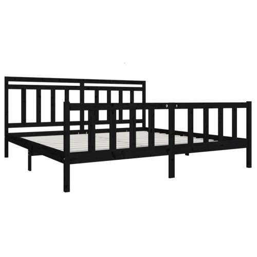 Okvir za krevet od masivnog drva crni 200 x 200 cm - Crna 200 x 200 cm Cijena