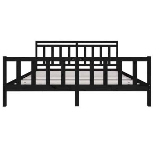 Okvir za krevet od masivnog drva crni 200 x 200 cm - Crna 200 x 200 cm Cijena