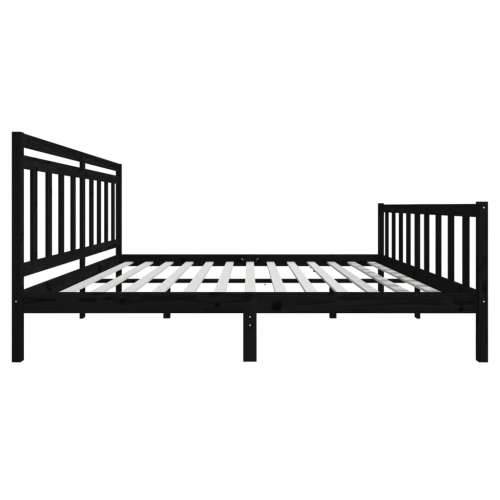 Okvir za krevet od masivnog drva crni 200 x 200 cm - Crna 200 x 200 cm Cijena