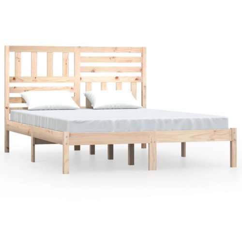 Okvir za krevet od masivne borovine 140 x 190 cm - Prirodna 140 x 190 cm Cijena