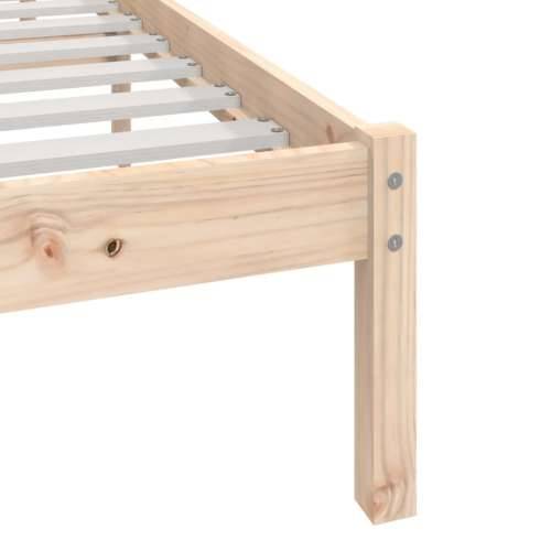 Okvir za krevet od masivne borovine 140 x 190 cm - Prirodna 140 x 190 cm Cijena