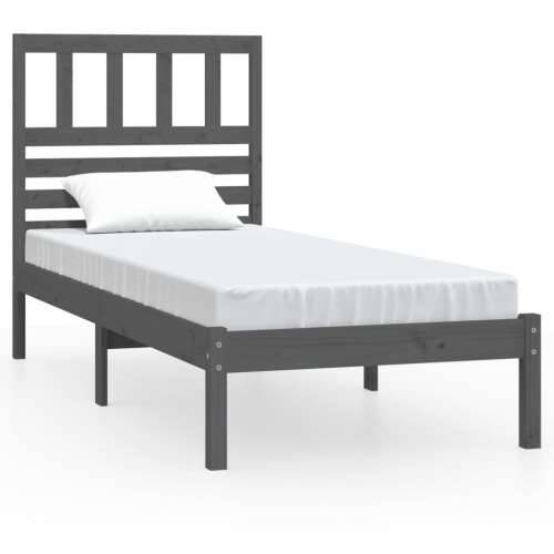 Okvir za krevet od masivne borovine sivi 100 x 200 cm Cijena