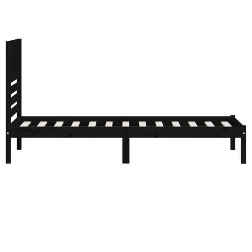 Okvir za krevet od masivne borovine crni 100 x 200 cm - Crna 100 x 200 cm Cijena