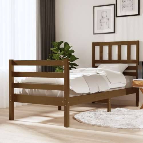 Okvir za krevet od masivnog drva smeđa boja meda 90 x 200 cm