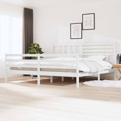 Okvir za krevet bijeli 180x200 cm bračni od masivnog drva