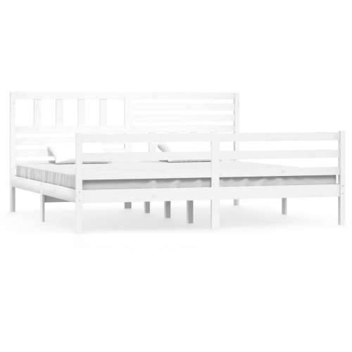 Okvir za krevet bijeli 180x200 cm bračni od masivnog drva Cijena