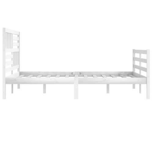 Okvir za krevet od masivnog drva bijeli 200 x 200 cm Cijena