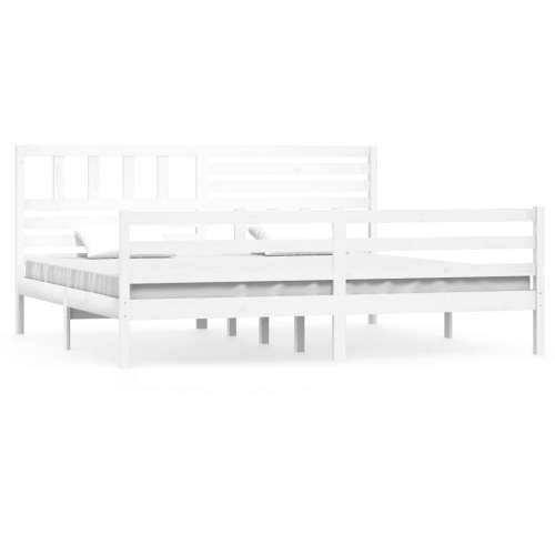 Okvir za krevet od masivnog drva bijeli 200 x 200 cm - Bijela 200 x 200 cm Cijena