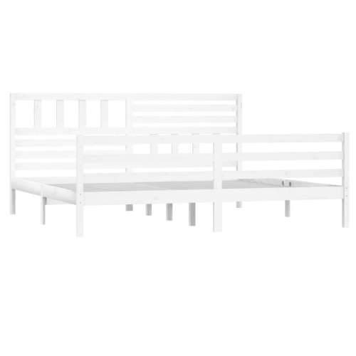 Okvir za krevet od masivnog drva bijeli 200 x 200 cm - Bijela 200 x 200 cm Cijena