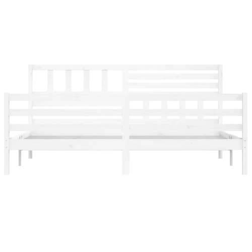 Okvir za krevet od masivnog drva bijeli 200 x 200 cm - Bijela 200 x 200 cm Cijena