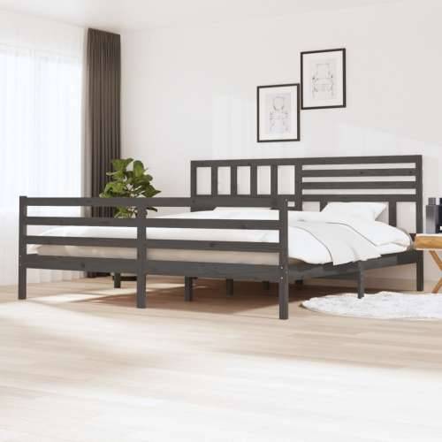 Okvir za krevet od masivnog drva sivi 200 x 200 cm