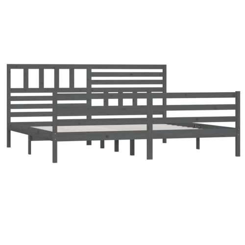 Okvir za krevet od masivnog drva sivi 200 x 200 cm - Siva 200 x 200 cm Cijena