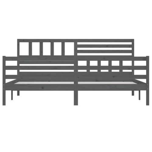 Okvir za krevet od masivnog drva sivi 200 x 200 cm - Siva 200 x 200 cm Cijena