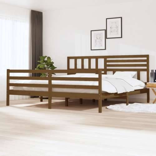 Okvir za krevet od masivnog drva boja meda 200 x 200 cm - boja meda 200 x 200 cm Cijena