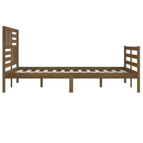 Okvir za krevet od masivnog drva boja meda 200 x 200 cm - boja meda 200 x 200 cm Cijena