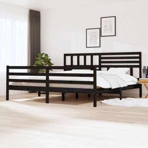 Okvir za krevet od masivnog drva crni 200 x 200 cm