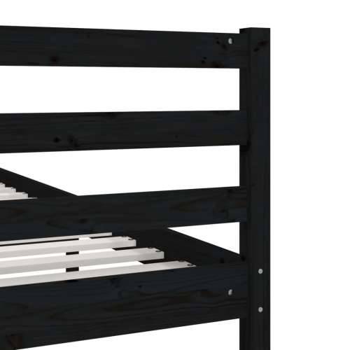 Okvir za krevet od masivnog drva crni 200 x 200 cm Cijena