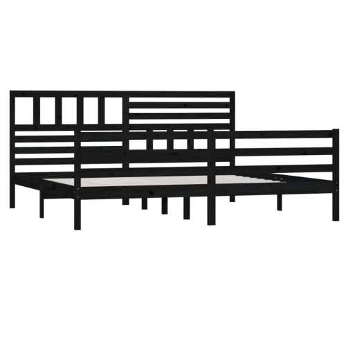 Okvir za krevet od masivnog drva crni 200 x 200 cm Crna 200 x 200 cm Cijena