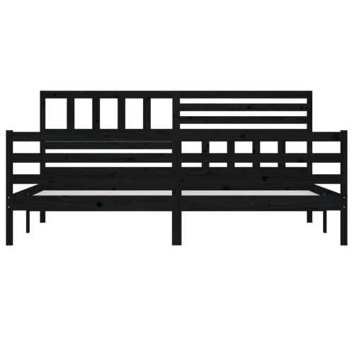Okvir za krevet od masivnog drva crni 200 x 200 cm Crna 200 x 200 cm Cijena