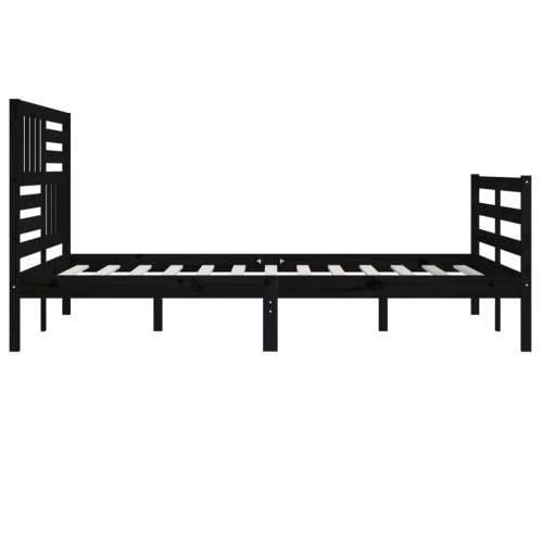 Okvir za krevet od masivnog drva crni 200 x 200 cm Crna 200 x 200 cm Cijena