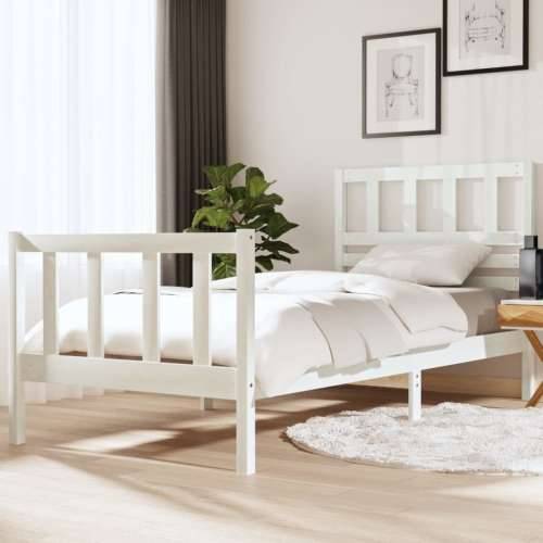 Okvir za krevet bijeli 90x190 cm jednokrevetni masivno drvo