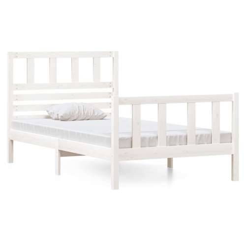 Okvir za krevet bijeli 90x190 cm jednokrevetni masivno drvo Cijena
