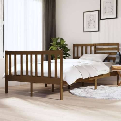 Okvir za krevet boja meda 120 x 190 cm mali bračni drveni