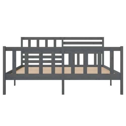 Okvir za krevet sivi 135 x 90 cm bračni od masivnog drva Cijena