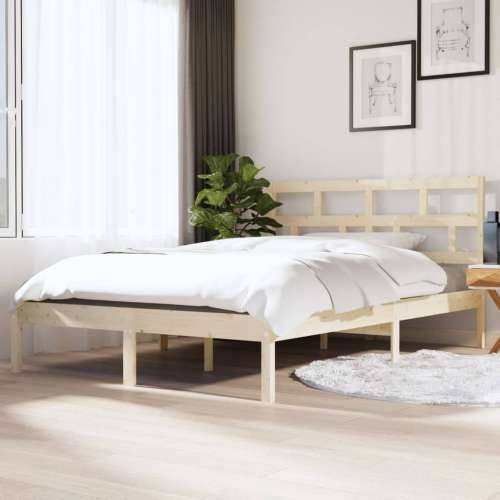 Okvir za krevet od masivnog drva 135 x 190 cm bračni - Prirodna 135 x 190 cm Cijena
