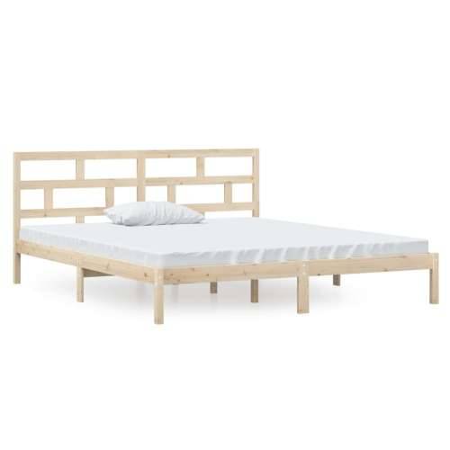 Okvir za krevet od masivnog drva 135 x 190 cm bračni - Prirodna 135 x 190 cm Cijena