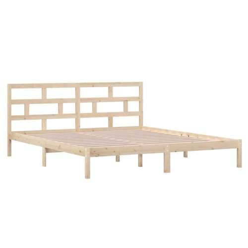 Okvir za krevet od masivnog drva 135 x 190 cm bračni - Prirodna 135 x 190 cm Cijena