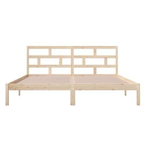Okvir za krevet od masivnog drva 135 x 190 cm bračni - Prirodna 135 x 190 cm Cijena